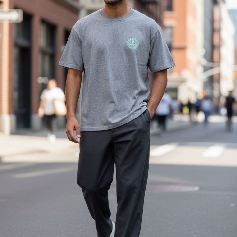 Gray Short Sleeve Men's Tee